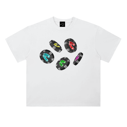 OverlookedLDN Casino Chips T-Shirt - 300 GSM